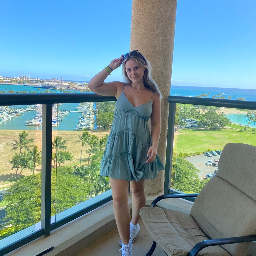 sage green dress !! $50… brand is blue blush